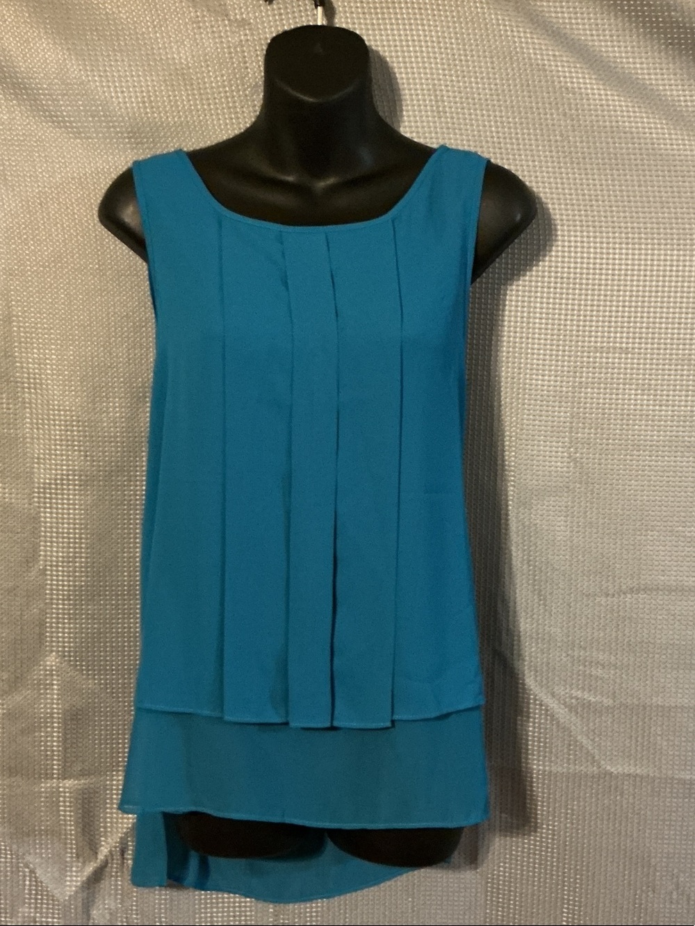 Anthropologie Teal Pleated Layered Sleeveless Camisole